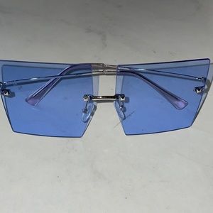 Early 2000’s women Silver and Blue sunglasses